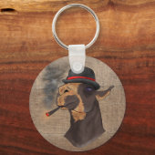 Porträt eines Drama Llama - Schlüsselanhänger (Vorderseite)