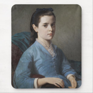 Porträt eines Eleganten Mädchens (von Leloir) Mousepad