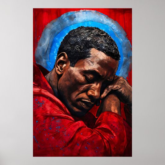 Porträt eines Emotionalen Schwarzen Mannes Poster (Vorne)