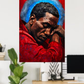 Porträt eines Emotionalen Schwarzen Mannes Poster (Heimbüro)