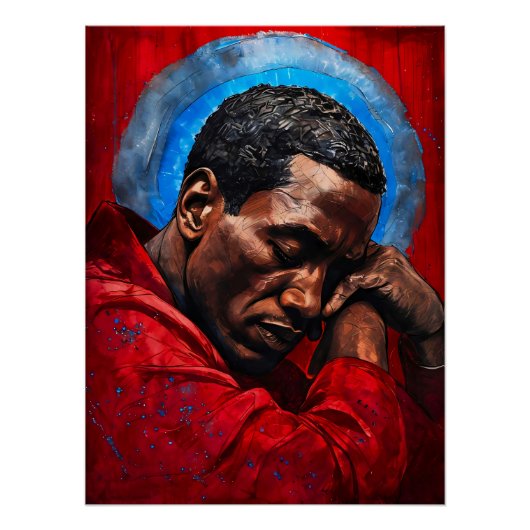 Porträt eines Emotionalen Schwarzen Mannes Poster (Vorderseite)