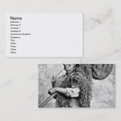 Porträt eines Fischers, der seine Netze trägt (b/w Visitenkarte (Vorne/Hinten)