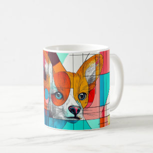 Porträt eines Fuchses im kubistischen und geometri Kaffeetasse