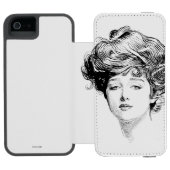 Porträt eines Gibson-Mädchens, 1900 Incipio iPhone Geldbeutel-Hülle (Folio Geöffnet)