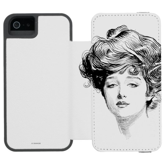 Porträt eines Gibson-Mädchens, 1900 Incipio iPhone Geldbeutel-Hülle (Folio Geöffnet)