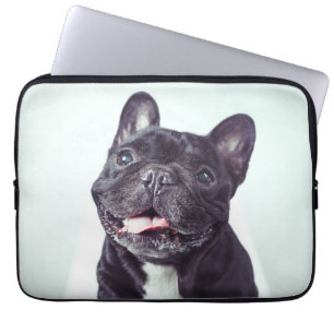 Porträt eines glücklichen französischen Bulldog Laptopschutzhülle