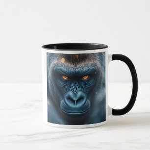 Porträt eines Gorillas mit schwerem Lichtblick Tasse