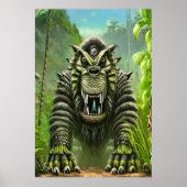 Porträt eines großen Fantasiebests | AI Art Poster (Vorne)