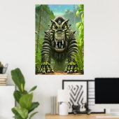 Porträt eines großen Fantasiebests | AI Art Poster (Heimbüro)