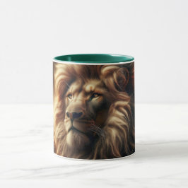Porträt eines großen Löwen. Tasse