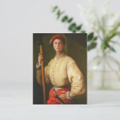 Porträt eines Halberdiers von Pontormo Postkarte (Stehend Vorderseite)