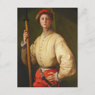 Porträt eines Halberdiers von Pontormo Postkarte