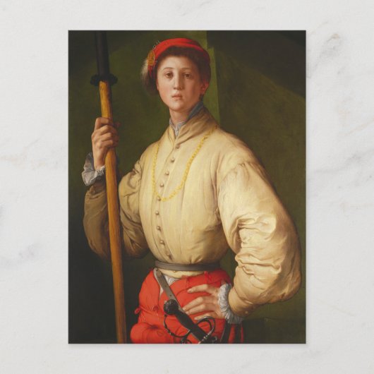Porträt eines Halberdiers von Pontormo Postkarte (Vorderseite)