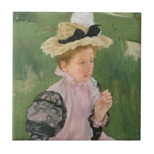 Porträt eines jungen Mädchens, circa 1899 Fliese