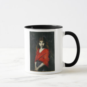 Porträt eines jungen Mädchens, das Shiverer Tasse