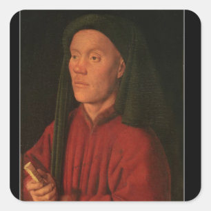 Porträt eines jungen Mannes, 1432 Quadratischer Aufkleber