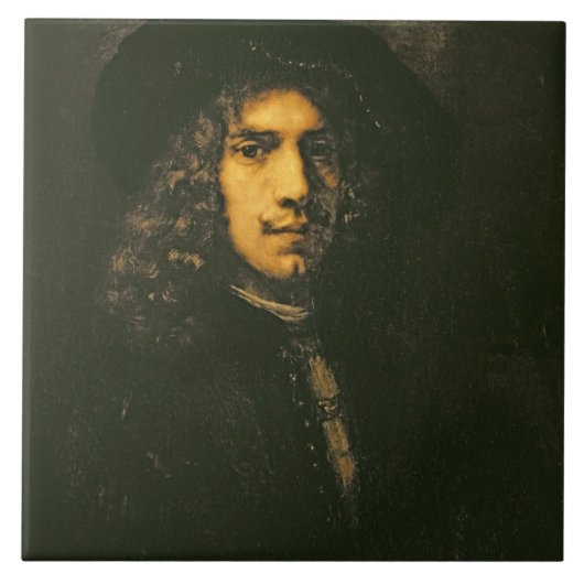 Porträt eines jungen Mannes, 1658 (Öl auf Fliese (Vorderseite)