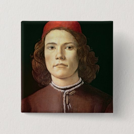 Porträt eines jungen Mannes, c.1480-85 Button (Vorderseite)