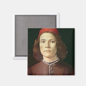 Porträt eines jungen Mannes, c.1480-85 Magnet (Vorderseite/Rückseite)