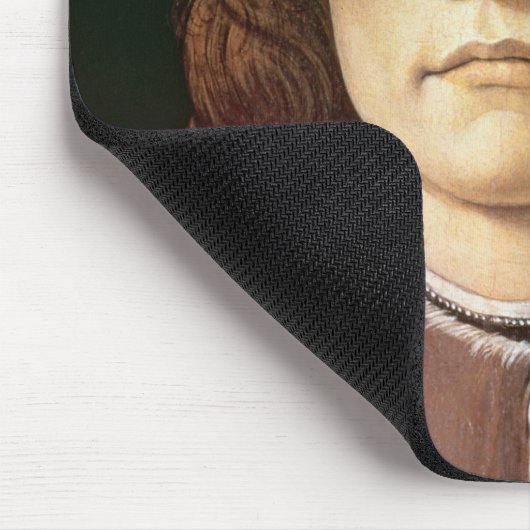 Porträt eines jungen Mannes, c.1480-85 Mousepad (Ecke)