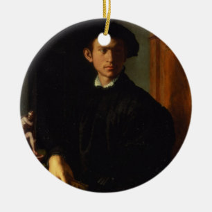 Porträt eines jungen Mannes, c.1532-40 (Öl auf Keramikornament