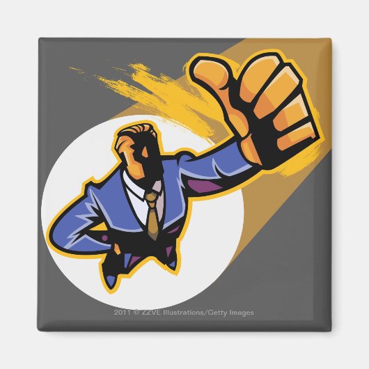 Porträt eines jungen Mannes mit Daumen nach oben Magnet (Vorne)