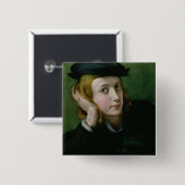 Porträt eines jungen Mannes (Öl auf Platte) Button (Vorne & Hinten)