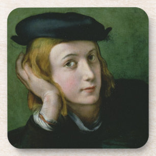 Porträt eines jungen Mannes (Öl auf Platte) Untersetzer