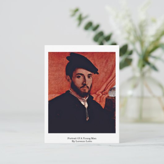 Porträt eines jungen Mannes von Lorenzo Lotto Postkarte (Stehend Vorderseite)