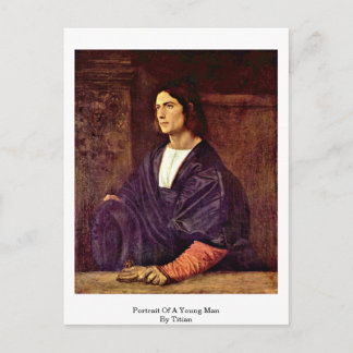 Porträt eines jungen Mannes von Tizian Postkarte