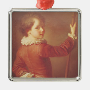 Porträt eines jungen Pilgers, 1725 Silbernes Ornament