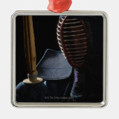 Porträt eines Kendo Fechters 6 Ornament Aus Metall (Vorne)