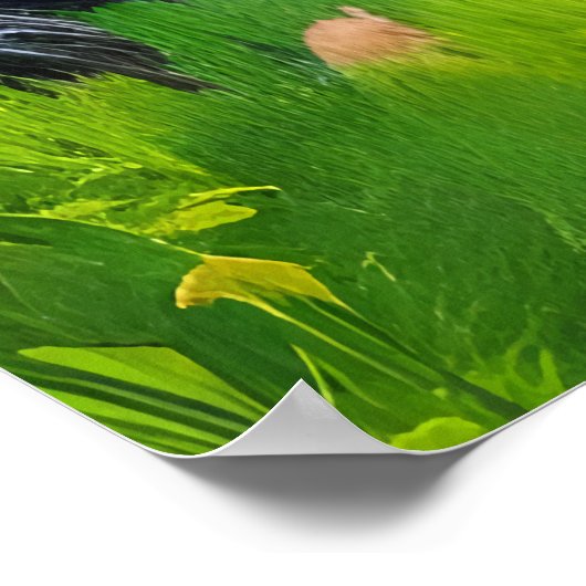 Porträt eines kleinen Fantasiebests | AI Art Poste Poster (Ecke)