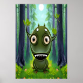 Porträt eines kleinen Fantasiebests | AI Art Poste Poster (Vorne)