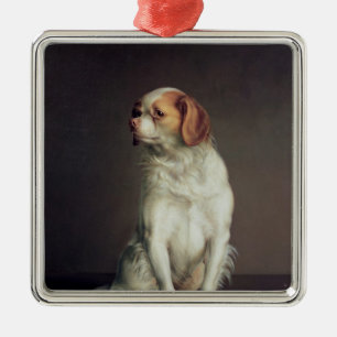 Porträt eines Königcharles Spaniel Ornament Aus Metall