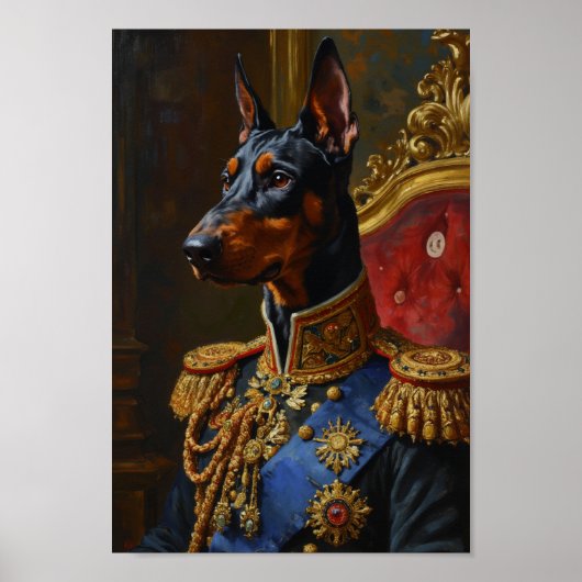 Porträt eines königlichen Dobermanns Poster (Vorne)