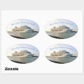 Porträt eines Kreuzfahrtschiffes Ovaler Aufkleber (Blatt)