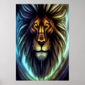 Porträt eines Löwenkopfes | AI Art Poster (Vorne)