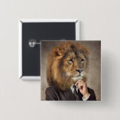 Porträt eines Löwes Button (Vorne & Hinten)