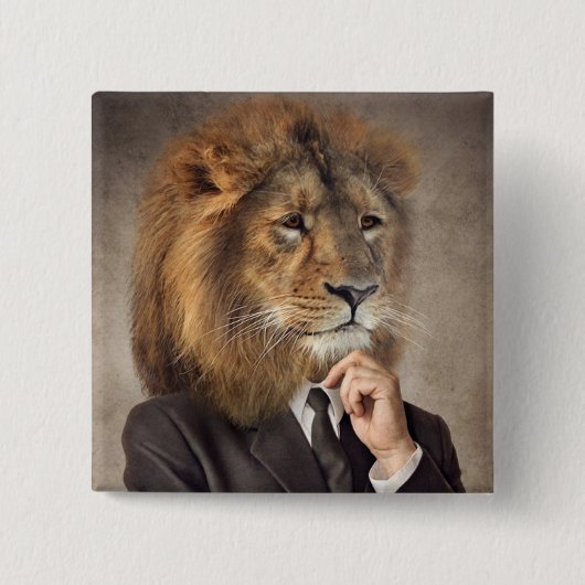 Porträt eines Löwes Button (Vorderseite)