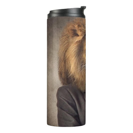 Porträt eines Löwes Thermosbecher (Nach links gedreht)