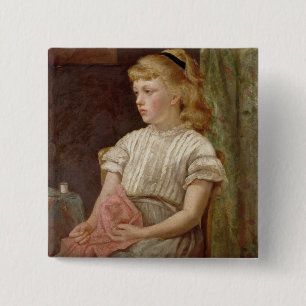 Porträt eines Mädchens, 1896 (Öl auf Leinwand) Button