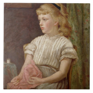 Porträt eines Mädchens, 1896 (Öl auf Leinwand) Fliese