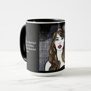Porträt eines Mädchens mit langen braunen Haaren i Tasse