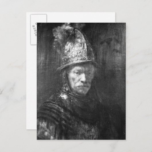Porträt eines Mannes mit einem Goldenen Helm, 1648 Postkarte (Vorne/Hinten)