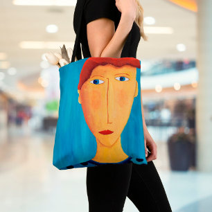 Porträt eines Mannes Moderne Kunstmalerei Tasche
