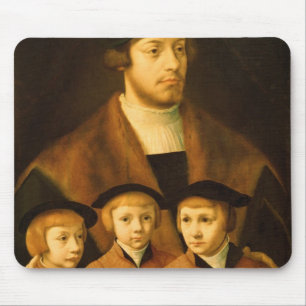 Porträt eines Mannes und seiner drei Söhne Mousepad