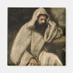 Porträt eines Mönchs, c.1840-45 (Öl auf Leinwan Magnet