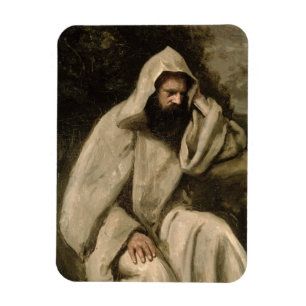 Porträt eines Mönchs, c.1840-45 (Öl auf Leinwand) Magnet