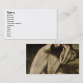 Porträt eines Mönchs, c.1840-45 (Öl auf Leinwand) Visitenkarte (Vorne/Hinten)